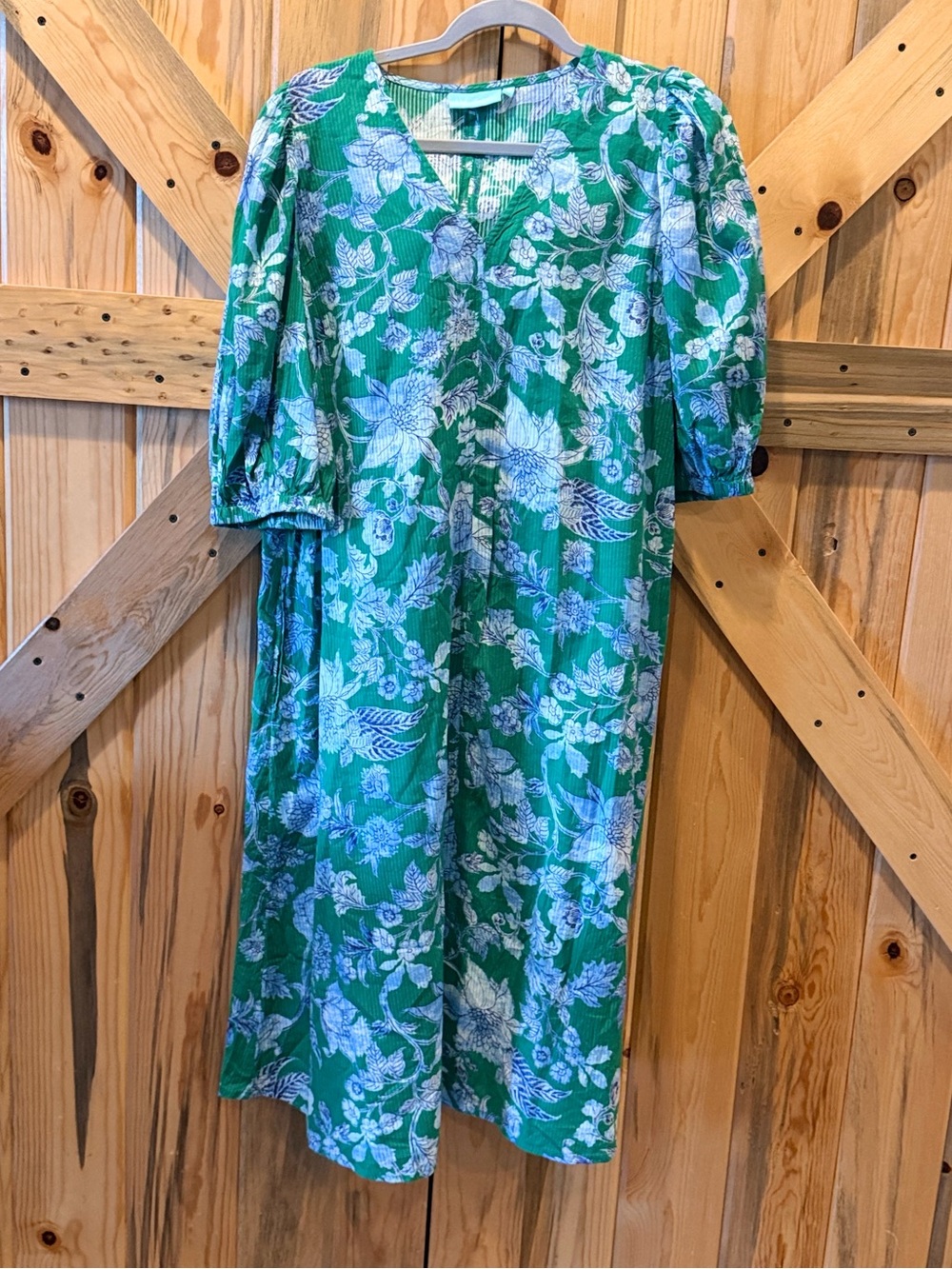 Blue Illusion Green & Blue Floral dress